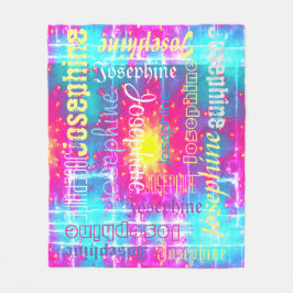 Cobertor De Velo Nome Personalizado de velo Colorido Quente do fofi