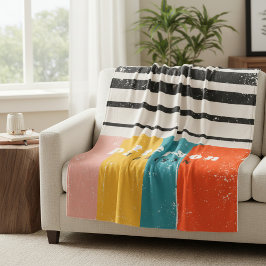 Cobertor De Velo Nome Personalizado do Abstrato Colorido