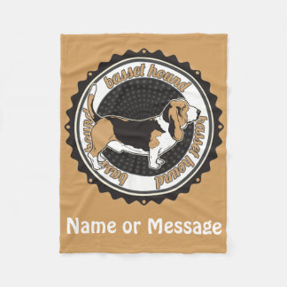 Cobertor De Velo Nome Personalizado do Bloqueio de Hound de Basset 