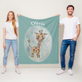 Cobertor De Velo Nome Personalizado do Girafa