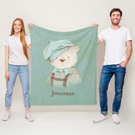 Cobertor De Velo Nome Personalizado Do Urso De Teddy Doce