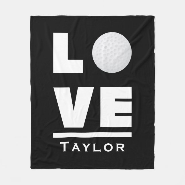 Cobertor De Velo Nome Personalizado Do Ventilador Do Amor E Golfe (Frente)