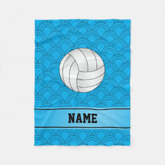 Cobertor De Velo Nome personalizado do vôlei - meio círculo azul