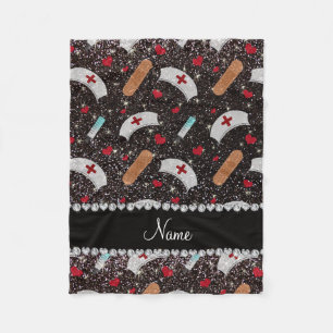 Cobertor De Velo Nome personalizado enfermeiro de chapéus de glitte