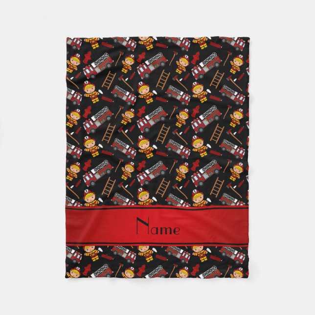 Cobertor De Velo Nome personalizado: escadas de caminhões bombeiros (Frente)