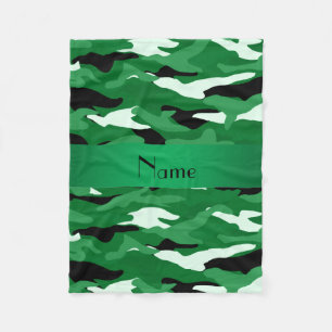 Cobertor De Velo Nome personalizado faixa verde camuflagem verde