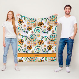 Cobertor De Velo Nome Personalizado Floral de Cozy Fall