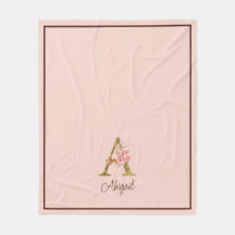 Nome Personalizado Folha de Ouro Blush Rosas Rosa 