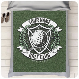 Cobertor De Velo Nome Personalizado Golfer Golf Club Turf Clubhouse