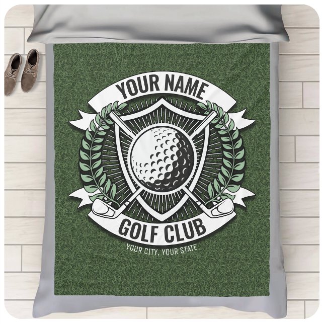 Cobertor De Velo Nome Personalizado Golfer Golf Club Turf Clubhouse (Criador carregado)