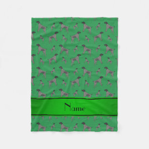 Cobertor De Velo Nome personalizado green German Wirehaired Pointer