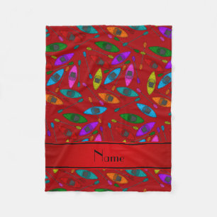 Cobertor De Velo Nome personalizado kayaks arco-íris vermelho