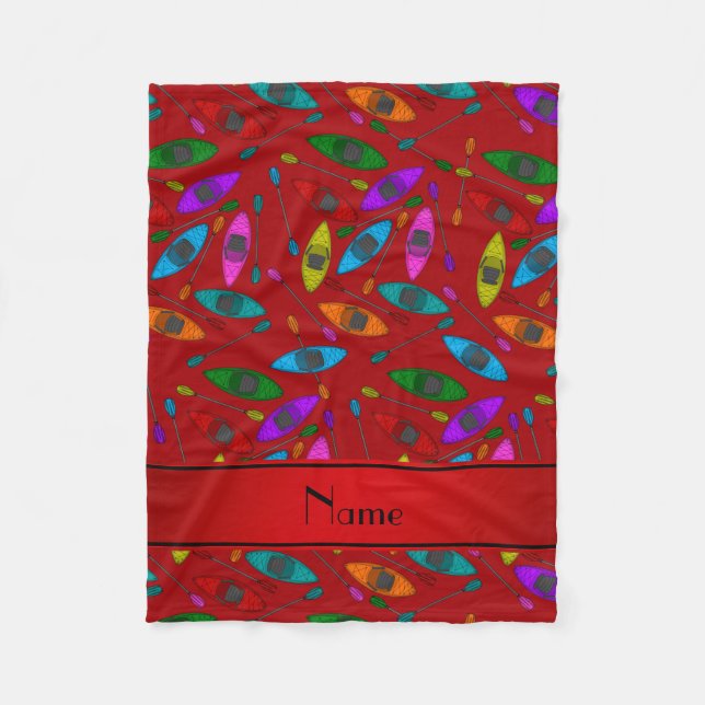 Cobertor De Velo Nome personalizado kayaks arco-íris vermelho (Frente)