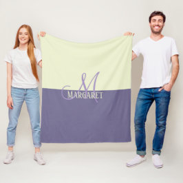 Cobertor De Velo Nome personalizado moderno estiloso roxo branco