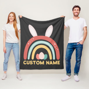 Cobertor De Velo Nome Personalizado Ovo de Páscoa Bunny Ear Cute Ea