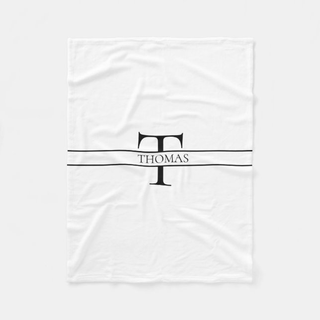 Cobertor De Velo Nome Personalizado Personalizado Elegante Monogram (Frente)