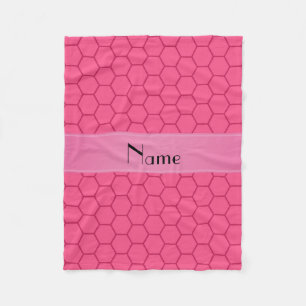 Cobertor De Velo Nome personalizado pink honeycomb