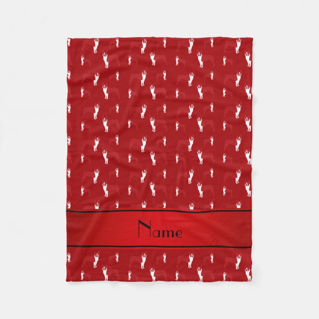 Cobertor De Velo Nome personalizado red boston terrier (Frente)