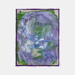 Cobertor De Velo Nome Personalizado Roxo Verde Abstrato Pintado