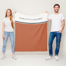 Cobertor De Velo Nome Personalizado Simples Laranja Moderno