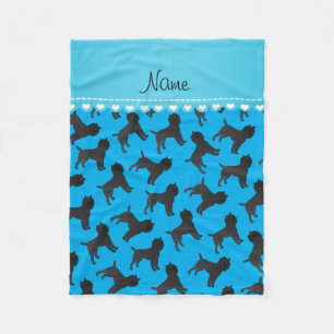 Cobertor De Velo Nome personalizado sky blue affenpinscher dog