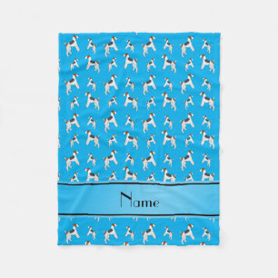 Cobertor De Velo Nome personalizado sky blue fox terrier dog