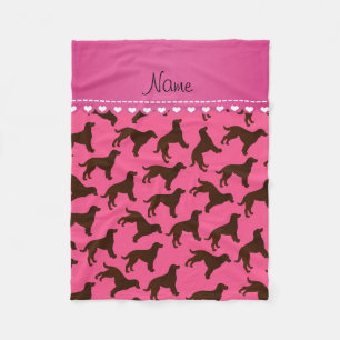 Cobertor De Velo Nome personalizado spaniels de água rosa-americano