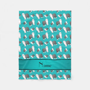 Cobertor De Velo Nome personalizado turquoise Velha Cão-Ovelino