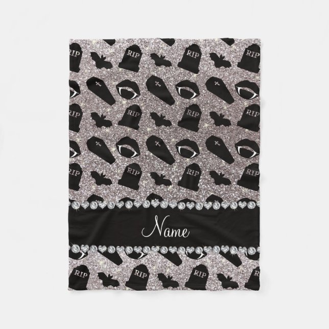 Cobertor De Velo Nome personalizado vampiro da lente prateada (Frente)