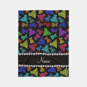 Cobertor De Velo Nome personalizado vestidos-leopardo-arco-íris ne