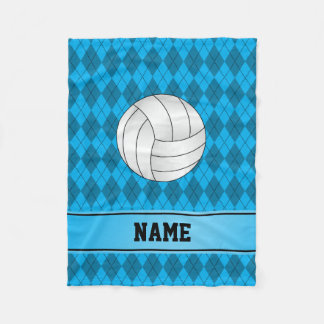 Cobertor De Velo Nome personalizado vôlei céu azul argyle