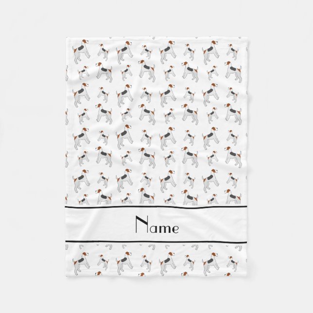 Cobertor De Velo Nome personalizado: White Fox terrier dog (Frente)
