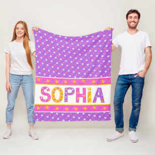 Cobertor De Velo Nome que significa Sophia cor-de-rosa-púrpura (est