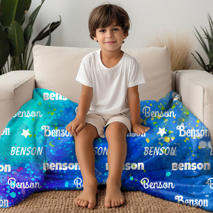 Cobertor De Velo Nome repetitivo vibrante e bonito personalizado