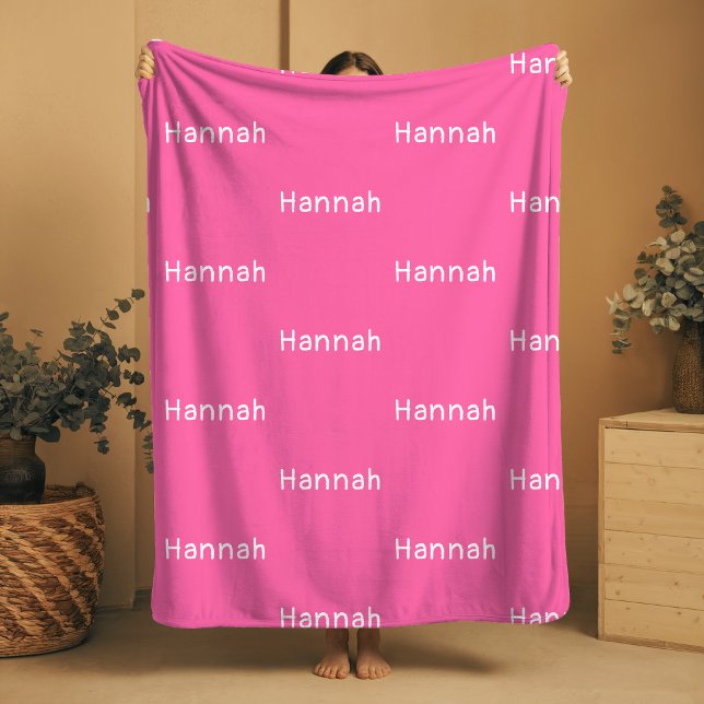Cobertor De Velo Nome Sherpa Blanket Pink Personalizado Girl (Criador carregado)