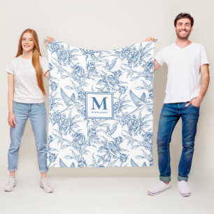 Cobertor De Velo Nome Toile Francês Azul