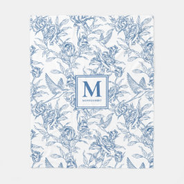Cobertor De Velo Nome Toile Francês Azul