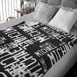 Cobertor De Velo Nomes brancos legal em preto