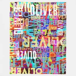 Cobertor De Velo Nomes Coloridos Tipografia de Padrão de Arte Repli