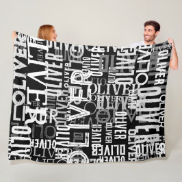 Cobertor De Velo Nomes com Distância Replicados em Preto e Branco M