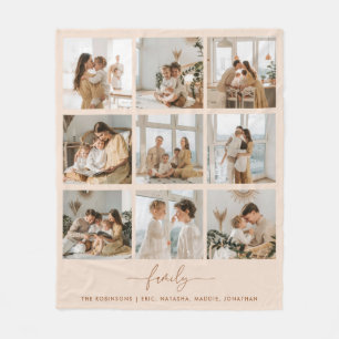 Cobertor De Velo Nomes da Família de Colagem de Fotografias do Scri