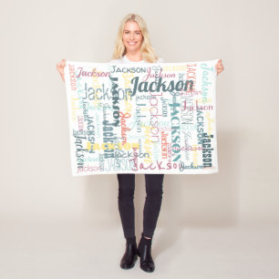 Cobertor De Velo Nomes de Bebês Típica Padrão Cores Neutrais