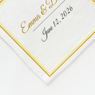 Cobertor De Velo Nomes e Data de Casamento Minimalista Elegante Per