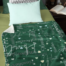 Nomes Iniciais e Corações replicados em verde