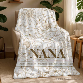 Cobertor De Velo Nomes NANA Personalizados Marrom