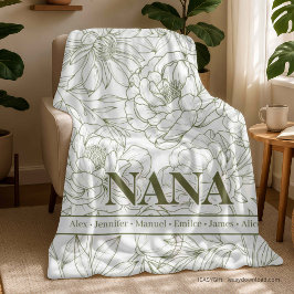 Cobertor De Velo Nomes NANA Personalizados Verdes
