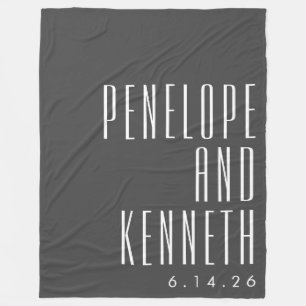 Cobertor De Velo Nomes Negros Tipografia Retrográfica Casamento Bra