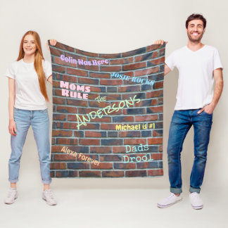 Cobertor De Velo Nomes Personalizados de Muro de Grafite de Tijolos