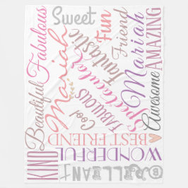 Cobertor De Velo Nomes personalizados e palavras de amor na amizade