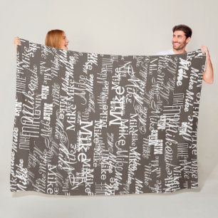 Cobertor De Velo Nomes personalizados Padrão estampado sobre Grayis